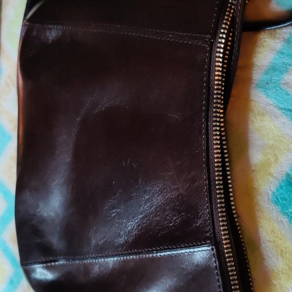 ✔️Monsac Purse Dark Brown Patent Shiny leather shoulder bag small - Picture 5 of 6